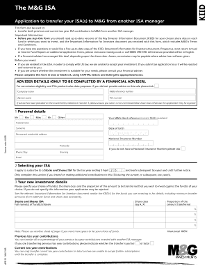 M&G ISA Transfer Application