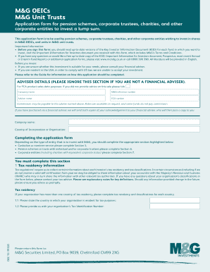 M&G Investment Application Form