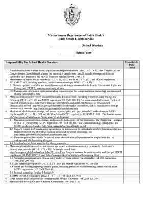 Massachusetts School Health Service Agreement