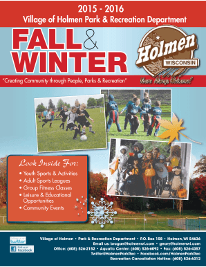 Holmen Park & Recreation Registration Form