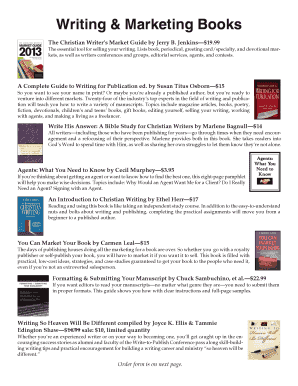 Writing and Marketing Books Order Form