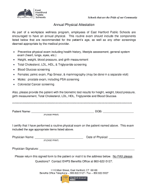 Annual Physical Attestation Form