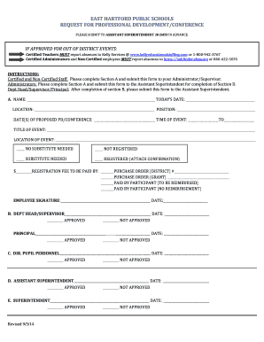 Professional Development Conference Request Form