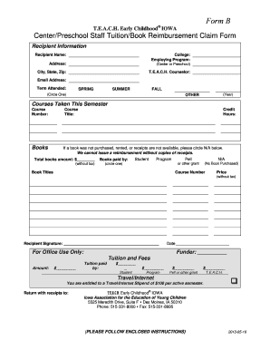 T.E.A.C.H. Iowa Tuition Reimbursement Form