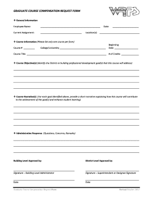Graduate Course Compensation Request Form