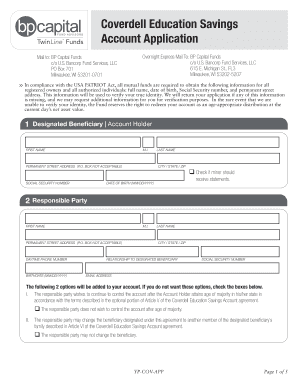 Coverdell Education Savings Account Application