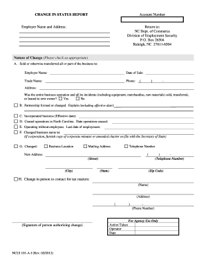 Change in Status Report