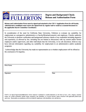 CSU-1 Background Check Authorization Form