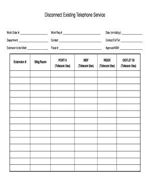 Disconnect Existing Telephone Service