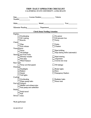 Trip Daily Operator Checklist