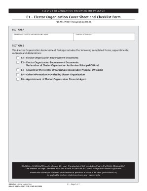 Elector Organization Endorsement Package