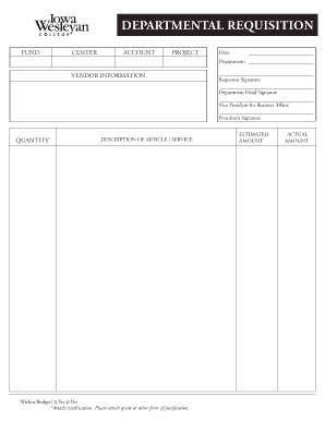 Departmental Requisition Form