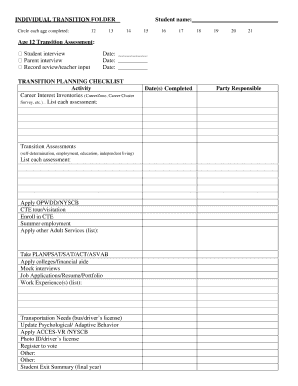 New York Student Transition Plan