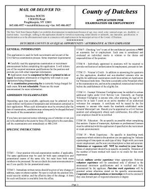 Dutchess County Employment Application