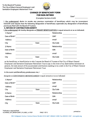 Medical abstract and medical certificate - CHANGE OF BENEFICIARY FORM FOR NON-RETIREE - gese