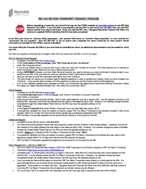 IRS Tax Return Transcript Request