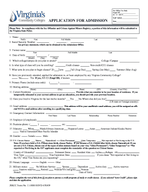 Virginia Community College Application Form