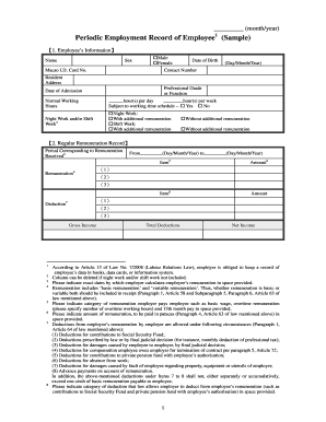 Macao Periodic Employment Record