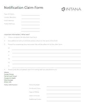 Group Personal Accident Claim Form