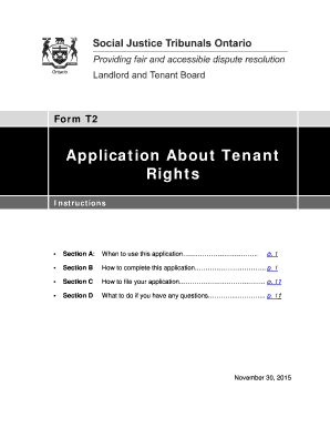 Tenant Rights Application Form T2