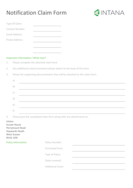Individual Personal Accident Claim Form
