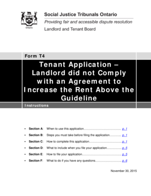 Tenant Application for Rent Above Guideline Non-Compliance