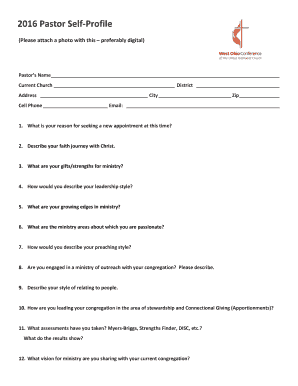 Pastor Self-Profile Form