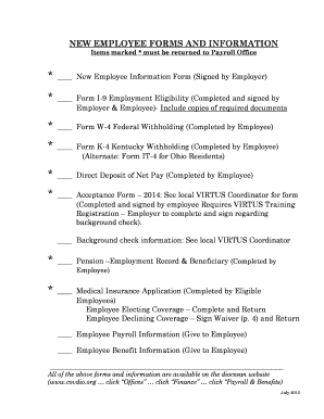 New Employee Forms and Information