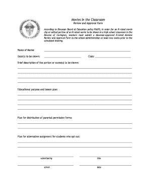 R-Rated Movie Review and Approval Form
