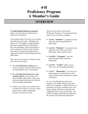 4-H Babysitting Proficiency Program Guide