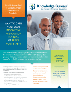 Distinguished Financial Advisor Tax Services Designation Program