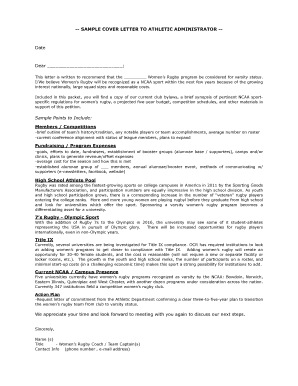 Sample Cover Letter - USA Rugby