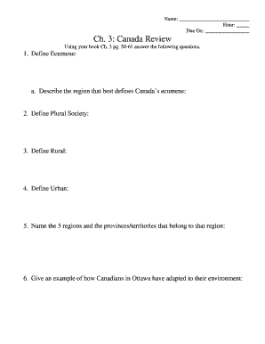 Canada Geography Homework Assignment