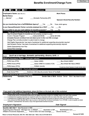 California State University Benefits Enrollment Form