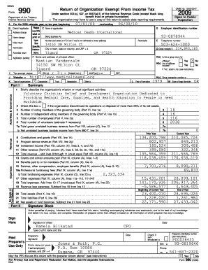 Form 990 2009 Tax Return