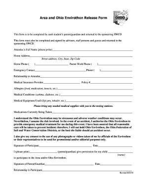 Ohio Envirothon Release Form