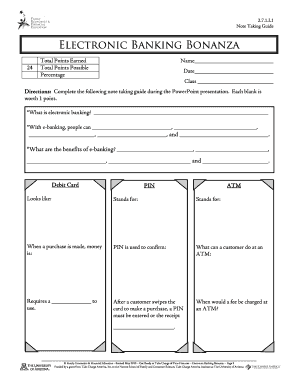 Electronic Banking Note Taking Guide