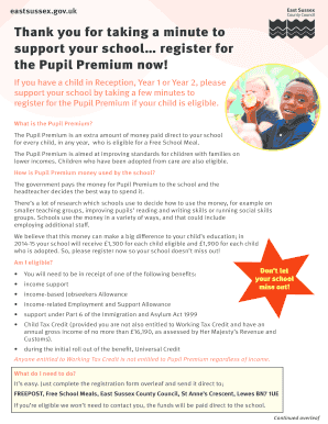 Pupil Premium Registration Form