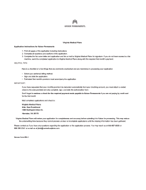 Kaiser Permanente Health Coverage Application