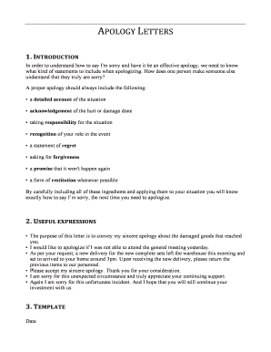 Apology Letter Template