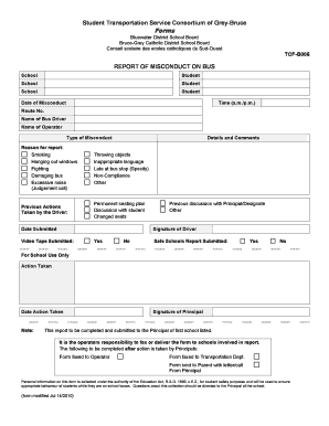 Report of Misconduct on Bus