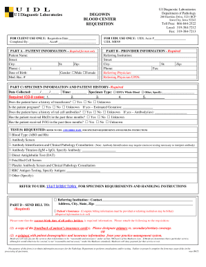 UIDL Blood Test Requisition Form