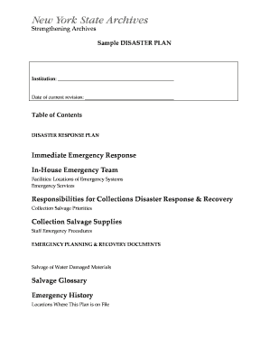 Library Disaster Response Plan