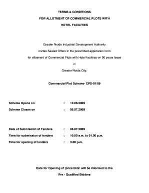 TERMS amp CONDITIONS FOR ALLOTMENT OF COMMERCIAL PLOTS WITH - schemes greaternoidaauthority