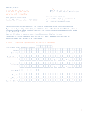Super to Pension Account Transfer Form