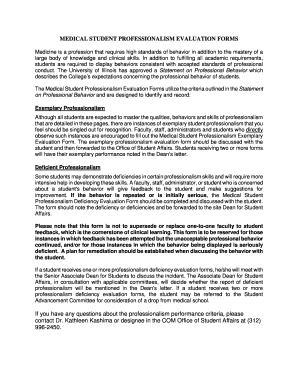 Medical Student Professionalism Evaluation Form