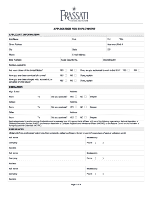 Application for Employment