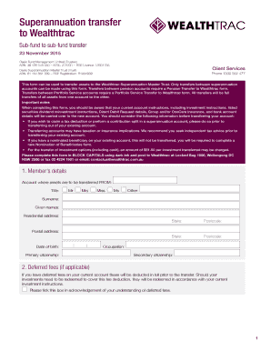 Superannuation Transfer Form