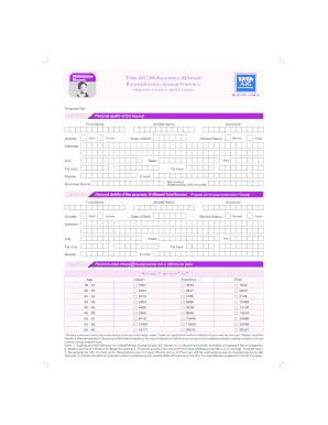 Tata AIG Wellsurance Woman Proposal Form