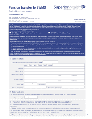Pension Transfer to SWMS Form